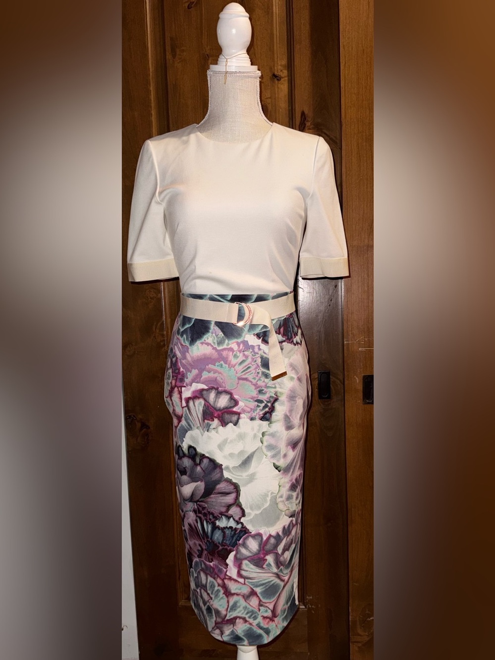TED BAKER London Illuminated Bloom Belted Sheath Dress Ted Size 1 (US 2-4)